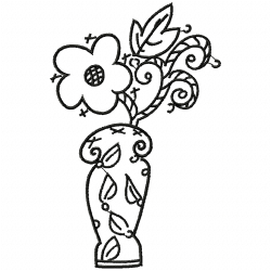 Vase For Flowers Embroidery Design 2 Vase For Flowers Embroidery Design 2
